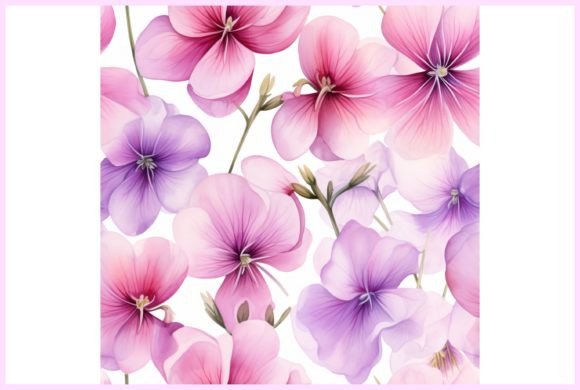 Download Violet Flowers Seamless Pattern - Violet flowers Collection