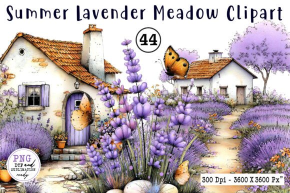 Download Summer Lavender Meadow Clipart - Lavender Collection