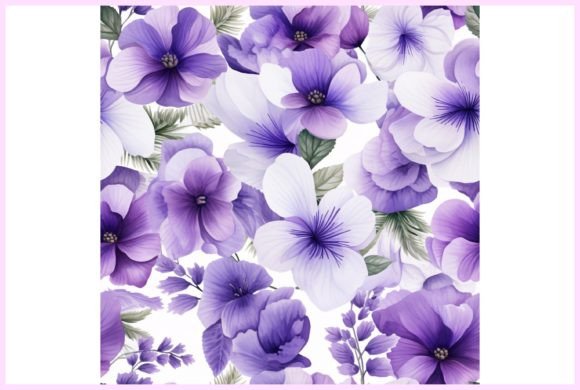 Download Violet Flowers Seamless Pattern - Violet flowers Collection