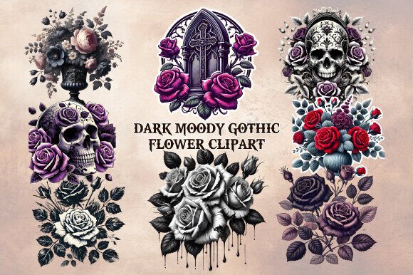 Download Dark Moody Gothic Flower Clipart - Dark moody gothic flower clipart Collection