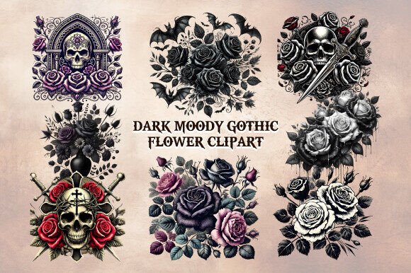 Download Dark Moody Gothic Flower Clipart - Dark moody gothic flower clipart Collection