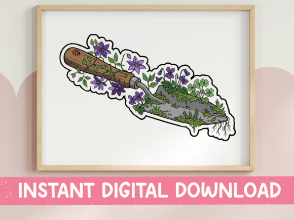 Download Garden Trowel with Violet Flowers - Violet flowers Collection