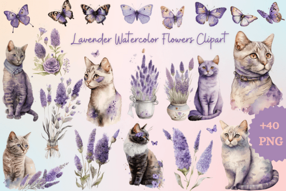 Download Lavender Watercolor Flowers Clipart - Lavender Collection