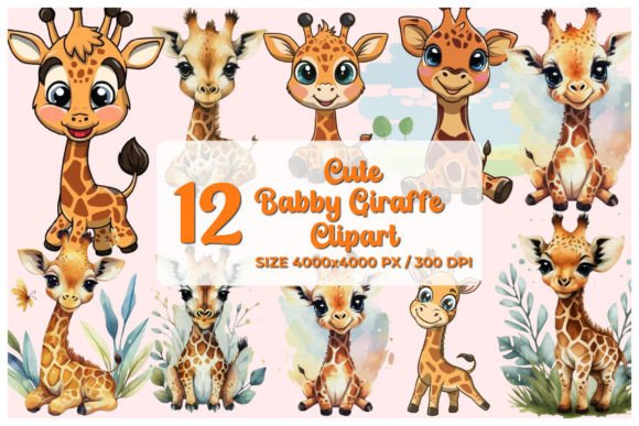 Download Watercolor Cute Giraffe Clipart Bundle - Cute giraffe clipart Collection
