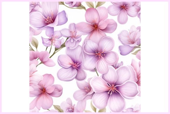 Download Violet Flowers Seamless Pattern - Violet flowers Collection