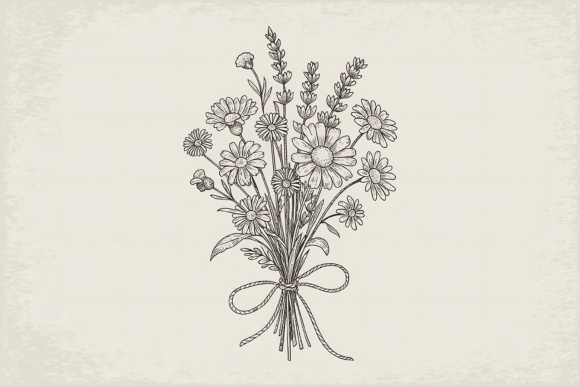 Download Vintage Lavender and Daisy Bouquet - Premium Resources