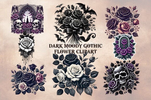 Download Dark Moody Gothic Flower Clipart - Dark moody gothic flower clipart Collection