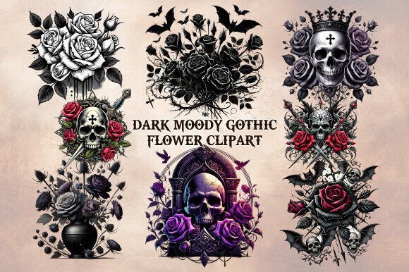 Download Dark Moody Gothic Flower Clipart - Dark moody gothic flower clipart Collection