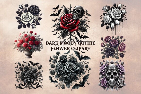 Download Dark Moody Gothic Flower Clipart - Dark moody gothic flower clipart Collection