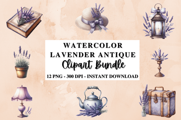 Download Watercolor Lavender Antique Clipart - Lavender Collection