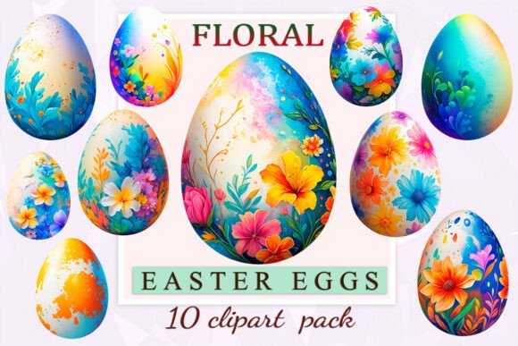 Download Floral Easter Eggs Clipart PNG - Premium Resources