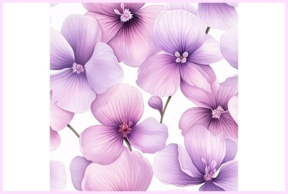 Download Violet Flowers Seamless Pattern - Violet flowers Collection