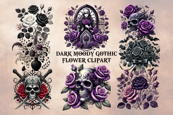 Download Dark Moody Gothic Flower Clipart - Dark moody gothic flower clipart Collection