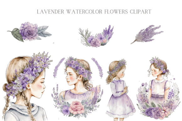 Download Lavender Watercolor Flowers Clipart. - Lavender Collection