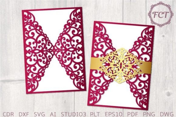 Download Gate Wedding Invitation with Cutout Belt - Invitation Collection